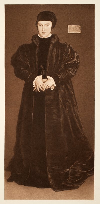 Christina av Danmark, hertuginne av Milano, ca. 1538, pub. 1640 (kollotype) av Hans Holbein der Jüngere
