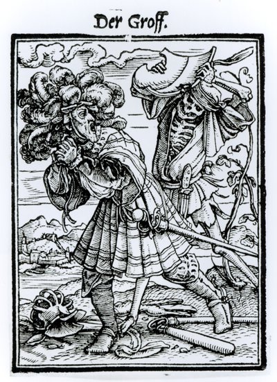 Døden og greven, fra 'Dødsdansen', gravert av Hans Lutzelburger, ca. 1538 av Hans Holbein der Jüngere