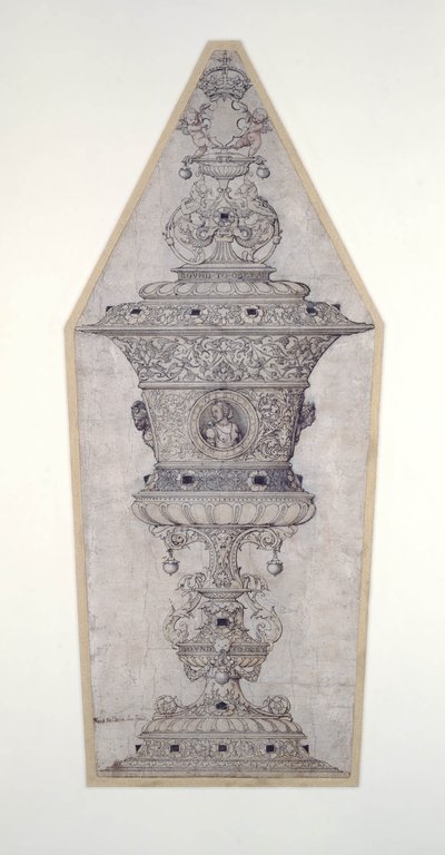 Design for Jane Seymour Gold Cup (penn og blekk og gull på papir) av Hans Holbein der Jüngere