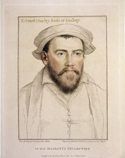 Edward Stanley Earle of Darby (1508-1572) gravert av Francesco Bartolozzi (1727-1815) 1793 av Hans Holbein der Jüngere