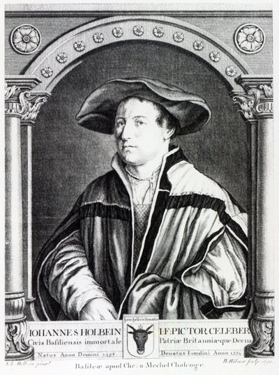 Hans Holbein den yngre, gravert av Bartholomaus Huebner, 1790 av Hans Holbein der Jüngere
