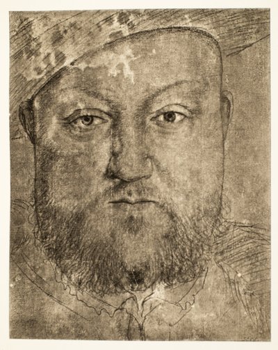 Henrik VIII kritttegning, ca. 1540, pub. 1902 (kollotype) av Hans Holbein der Jüngere