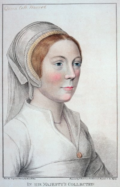 Portrett av Catherine Howard (1520-42) gravert av Francesco Bartolozzi (1727-1815) 1796 av Hans Holbein der Jüngere
