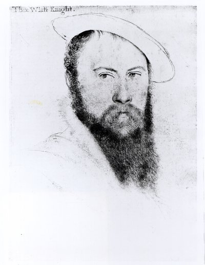 Portrett av Sir Thomas Wyatt den yngre (ca. 1521-54) (blyant og kull på papir) av Hans Holbein der Jüngere