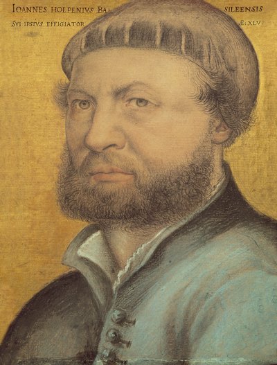 Selvportrett, 1542 (pastell på papir) av Hans Holbein der Jüngere