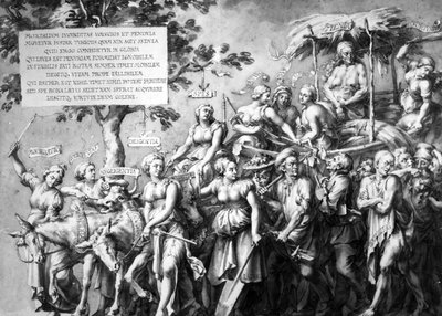 Fattigdommens triumf, tegnet av Jan de Bisschop, ca. 1650 (penn, blekk og vask på papir) av Hans Holbein der Jüngere