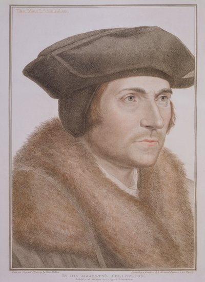Thomas More, Lord Chancellor (1478-1535) gravert av Francesco Bartolozzi (1727-1815) av Hans Holbein der Jüngere