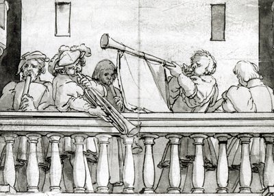 Musikere av Henry VIII (penn og blekk på papir) av Hans Holbein the Elder