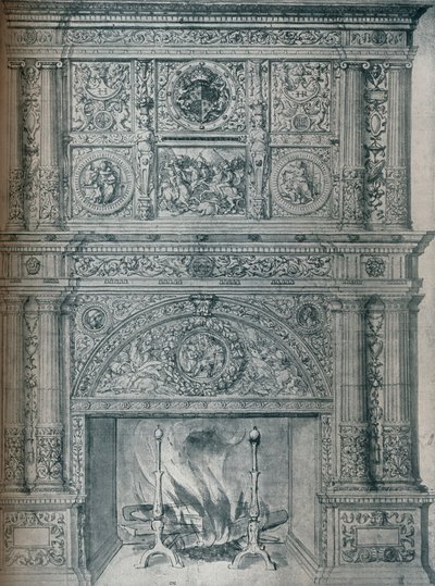 Tegning av skorsteinsstykke, c1537 av Hans Holbein der Jüngere