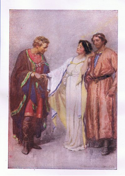 Hvordan sier du? Min fange eller min gjest? (The Winters Tale), fra The Complete Works of Shakespeare utgitt av George Harrap & Co Ltd, 1920-tallet av Hans Holbein der Jüngere
