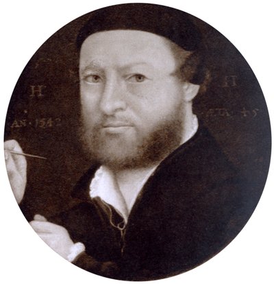 Selvportrett i en alder av 45, 1542, 1936. av Hans Holbein der Jüngere