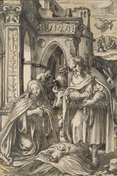 Fødselen, tidlig på 1500-tallet av Hans Holbein der Jüngere