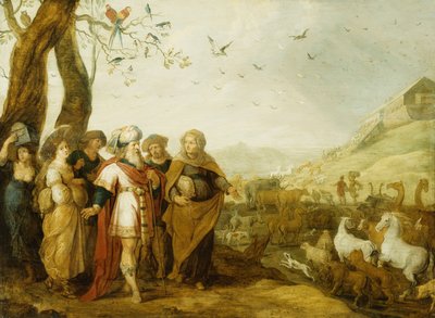 Noah og hans familie før ombordstigning i arken, av Hans III Jordaens