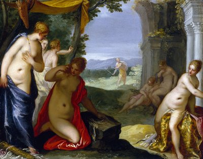 Diana og Actaeon, ca. 1596-1606 (olje på kobber) av Hans I or Johann Rottenhammer