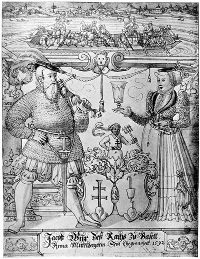 Jacob Wyx av Basel og hans kone Anna, 1592 1901 av Hans Jakob Plepp