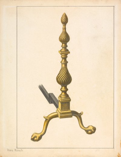 Andiron (en av par) av Hans Korsch