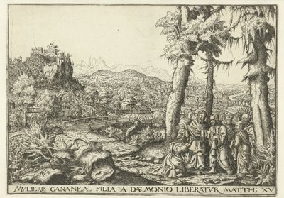 Landskap med Kristus og kvinnen fra Kanaan av Hans Lautensack