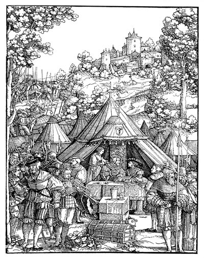 Charles V in a military camp av Hans Leonard Schaufelein