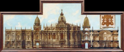 Design for et palass: Bakside og plantegning av Hans Makart