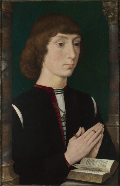 En ung mann i bønn, 1470-tallet av Hans Memling