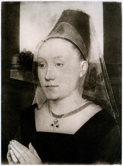 Barbara Van Vlaenderbergh, kone til Guillaume Moreel, c1480, 1927 av Hans Memling