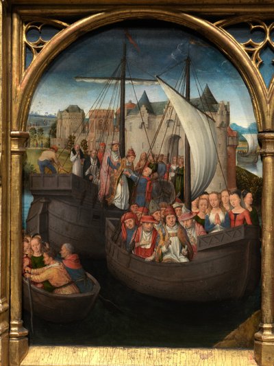 Detalj av relikvieskrinet til Saint Ursula av Hans Memling