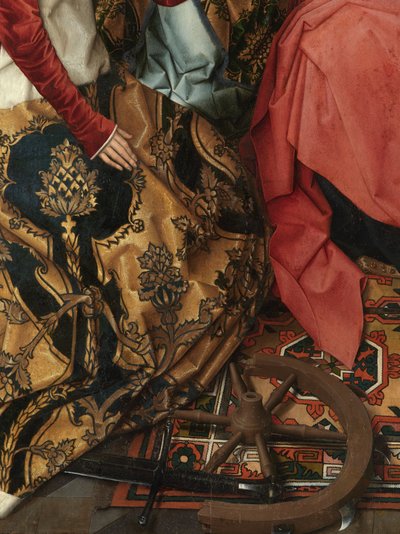 Detalj av sentralpanelet til Triptych of Saint John the Baptist og Saint John the Evangelist av Hans Memling