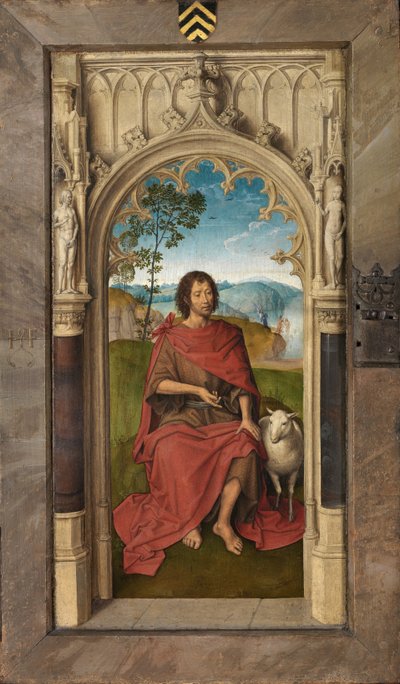 Utvendig panel av Triptych of Jan Floreins av Hans Memling