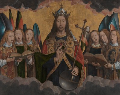 Gud Fader med syngende engler av Hans Memling