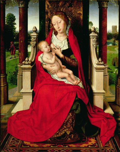 Madonna og barn på tronen, ca. 1492-94 av Hans Memling