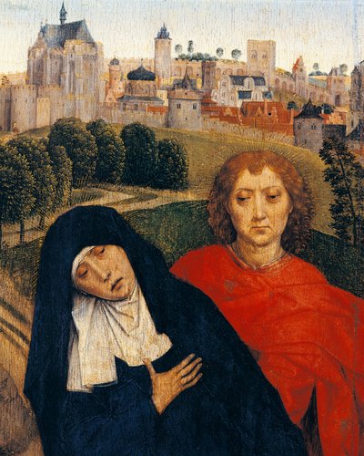 Vår Frue av sorger, detalj fra korsfestelsen av Hans Memling (cirka 1430-1494) av Hans Memling