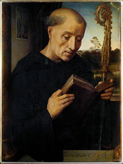 Den hellige Benedikt av Nurcia (pester) av Hans Memling