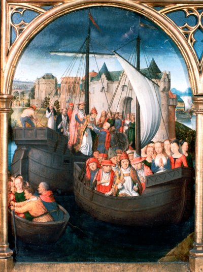 St Ursula-helligdommen, avgang fra Basel, 1489 av Hans Memling
