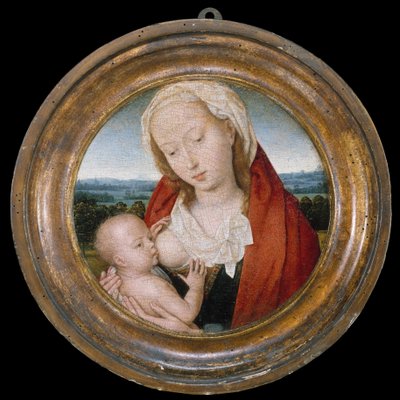 Jomfru og barn, ca. 1475-80 (olje på tre) av Hans Memling