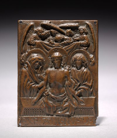 Den døde Kristus støttet av jomfru Maria og Johannes, 1427-1467. av Hans Multscher