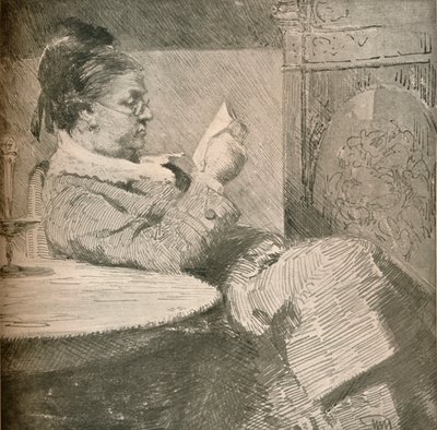 Portrett av kunstnerens mor, c1912 av Hans Nikolaj Hansen