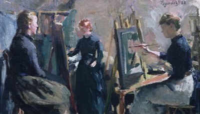I studioet av Hans Olaf Heyerdahl