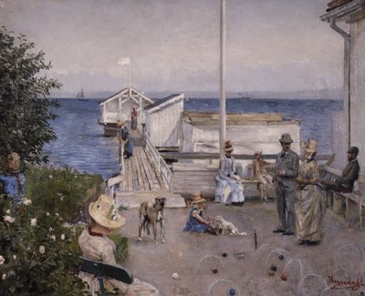 Kaien i Åsgårdstrand (olje på lerret) av Hans Olaf Heyerdahl