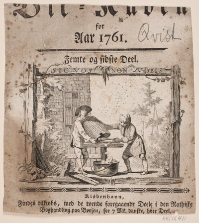Tittelvignetten for "Bii-Kuben for året 1761", del V av Hans Quist
