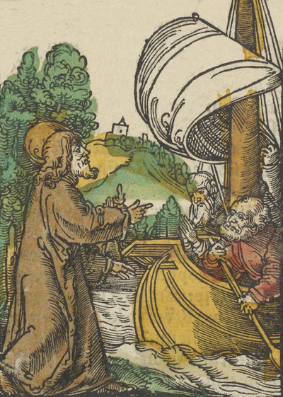 Christ Calming the Storm on Lake Tiberias, fra Das Plenarium, 1517. av Hans Schäufelein the Elder