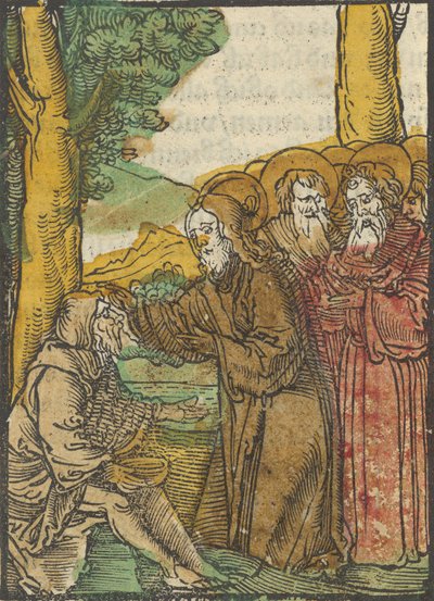 Hristos vindecând pe orbi, din Das Plenarium, 1517. norvegiană av Hans Schäufelein the Elder