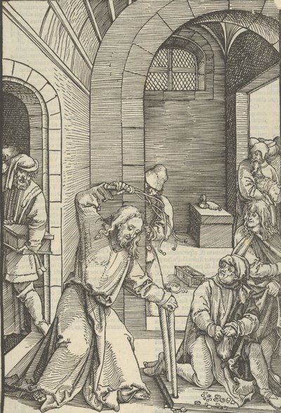 Kristus renser tempelet, fra speilet av lidenskapen til vår Herre Jesus Kristus, 1507. av Hans Schäufelein the Elder