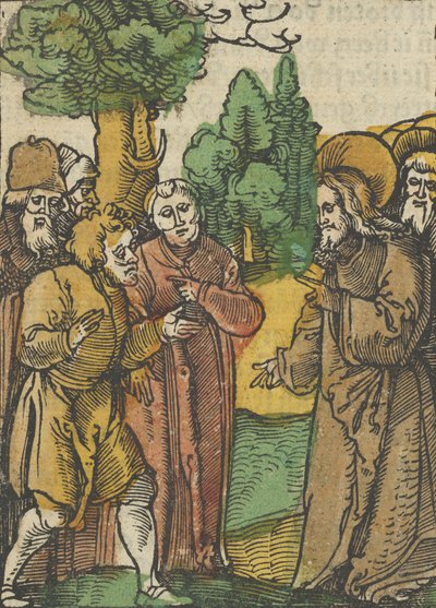 Kristus og fariseerne, fra Das Plenarium, 1517. av Hans Schäufelein the Elder