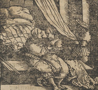 Ghismonda, Guiscardo og prinsen av Salerno, fra The Decameron, før 1534. av Hans Schäufelein the Elder