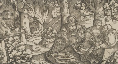 Lot og hans døtre, ca. 1530. av Hans Schäufelein the Elder