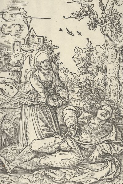 Pyramus og Thisbe, ca. 1509-10. av Hans Schäufelein the Elder