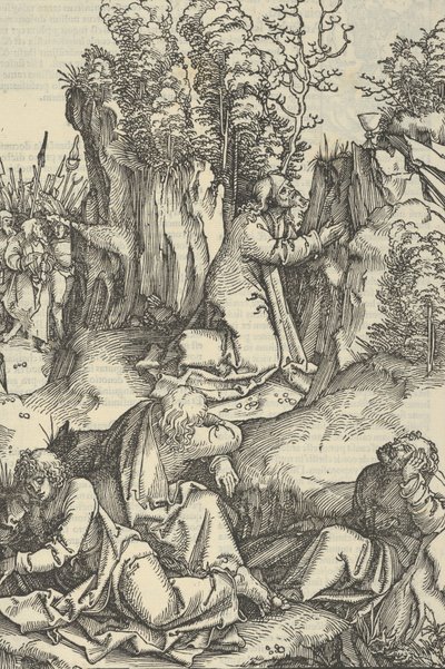Kvalen i hagen, fra speilet av lidenskapen til vår Herre Jesu Kristi, 1507. av Hans Schäufelein the Elder
