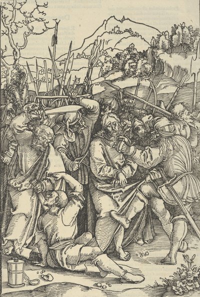 Arresten av Kristus, fra speilet av lidenskapen til vår Herre Jesus Kristus, 1507. av Hans Schäufelein the Elder