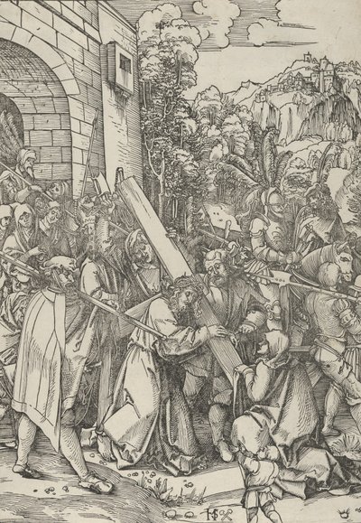 Bæringen av korset. av Hans Schäufelein the Elder