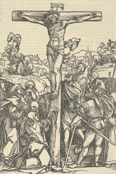 The Crucifixion, fra The Decided Garden of the Rosery Marie, 1505. av Hans Schäufelein the Elder